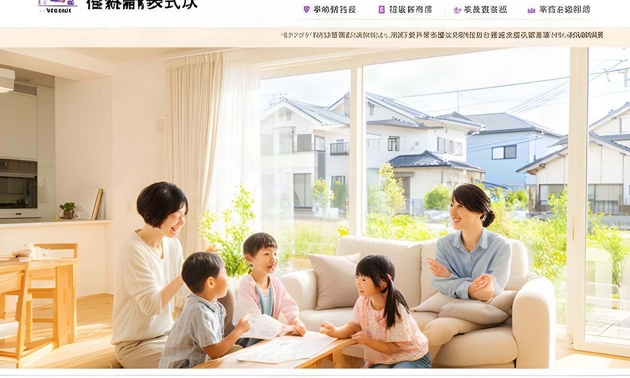 つくば市の明るい戸建て住宅と家族が将来の資金計画を話し合う様子